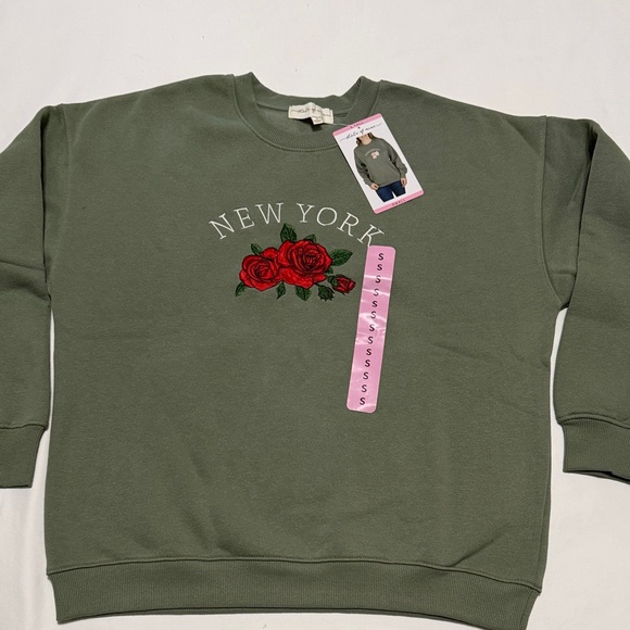 State of Mine Embroidered New York Flower Sweatshirt S, M, L NWT - Picture 2 of 6